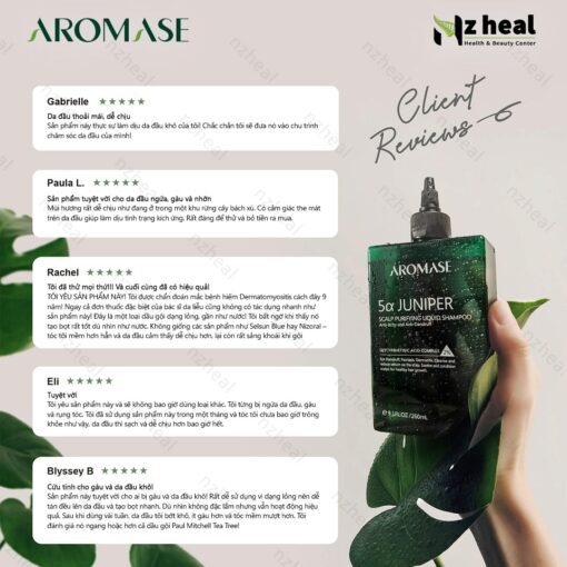 Dầu gội làm sạch sâu da đầu dạng lỏng Aromase 5α Juniper Scalp Purifying Liquid Shampoo 80ml 3
