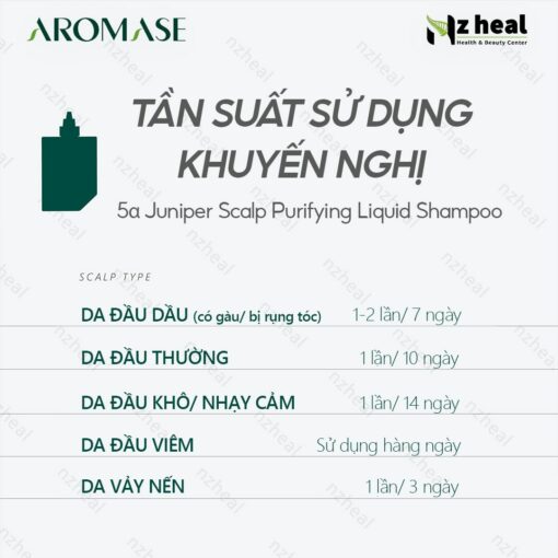 Dầu gội làm sạch sâu da đầu dạng lỏng Aromase 5α Juniper Scalp Purifying Liquid Shampoo 80ml 4
