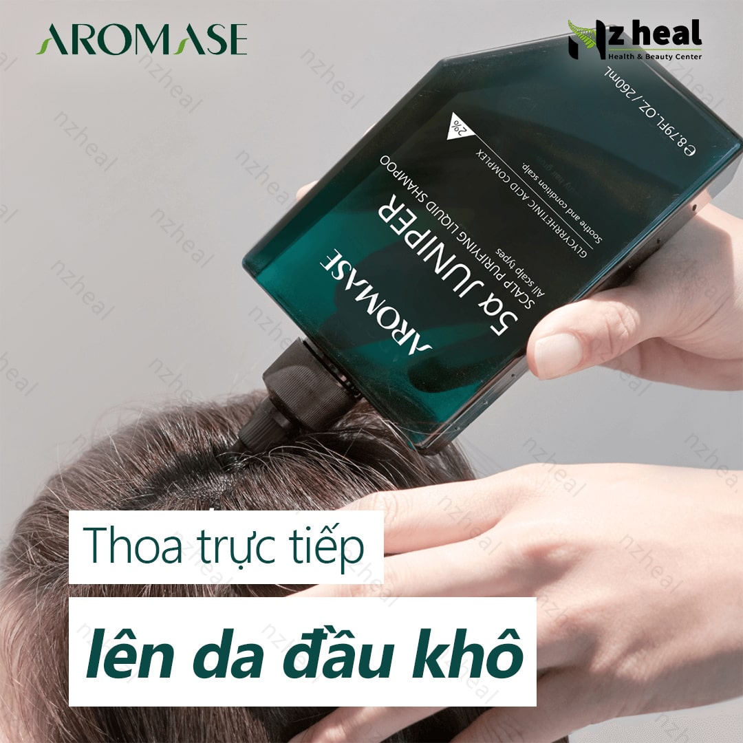 Dầu gội làm sạch sâu da đầu dạng lỏng Aromase 5α Juniper Scalp Purifying Liquid Shampoo 80ml 6