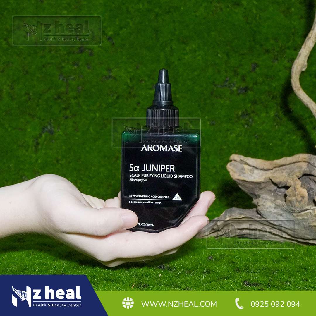 Dầu gội làm sạch sâu da đầu dạng lỏng Aromase 5α Juniper Scalp Purifying Liquid Shampoo 80ml 4