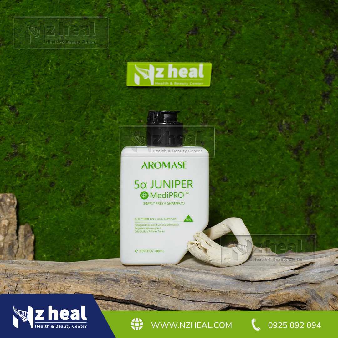 Dầu gội ngăn gàu, giảm viêm da đầu chuyên sâu Aromase 5α Juniper MediPRO Simply Fresh Shampoo 80ml 4