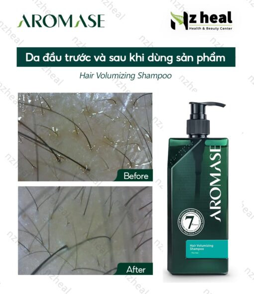 Dầu gội ngăn rụng và hỗ trợ mọc tóc Aromase Hair Volumizing Shampoo 90ml 3-1