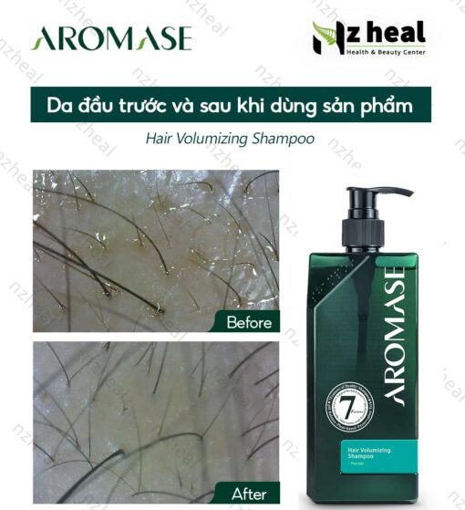 Dầu gội ngăn rụng và hỗ trợ mọc tóc Aromase Hair Volumizing Shampoo 90ml 3-1