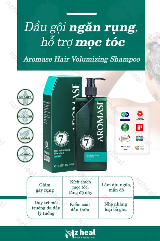 Dầu gội ngăn rụng và hỗ trợ mọc tóc Aromase Hair Volumizing Shampoo 90ml 3