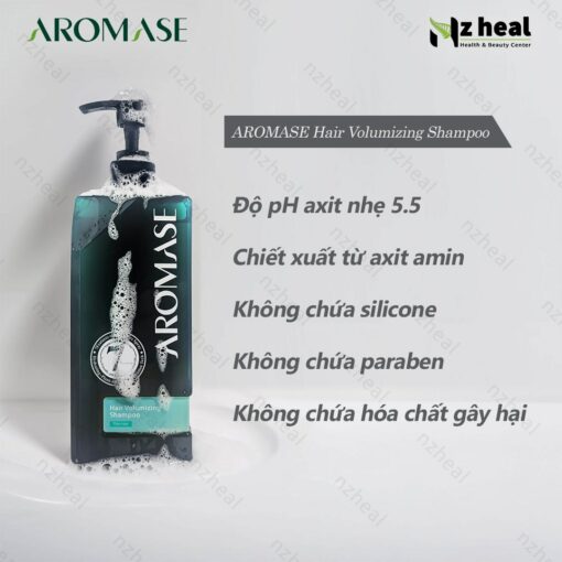Dầu gội ngăn rụng và hỗ trợ mọc tóc Aromase Hair Volumizing Shampoo 90ml 4-1