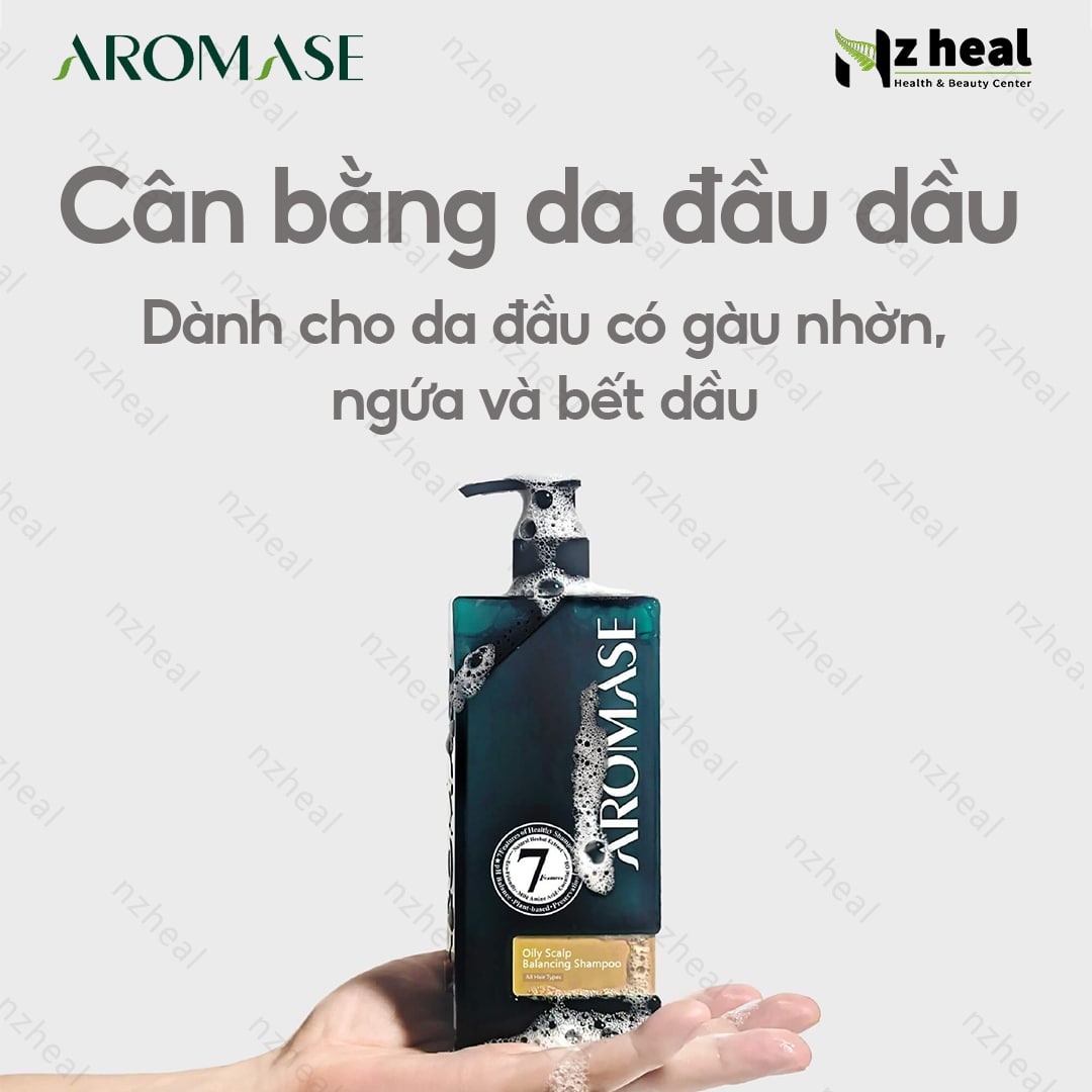 Dầu gội trị gàu và giảm nhờn da đầu Aromase Oily Scalp Balancing Shampoo 90ml 4
