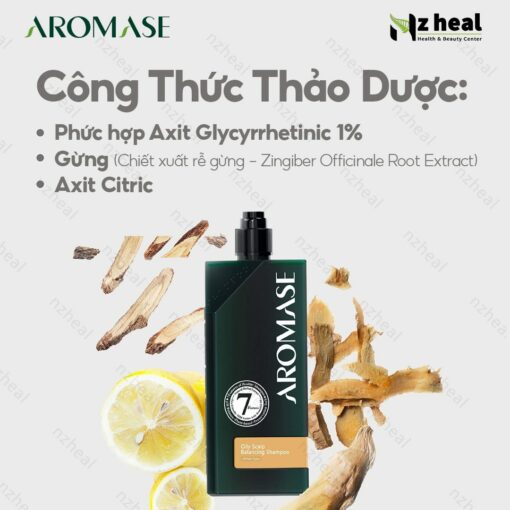 Dầu gội trị gàu và giảm nhờn da đầu Aromase Oily Scalp Balancing Shampoo 90ml 5