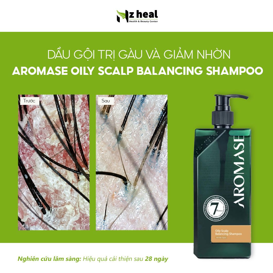 Dầu gội trị gàu và giảm nhờn da đầu Aromase Oily Scalp Balancing Shampoo 90ml / 400ml
