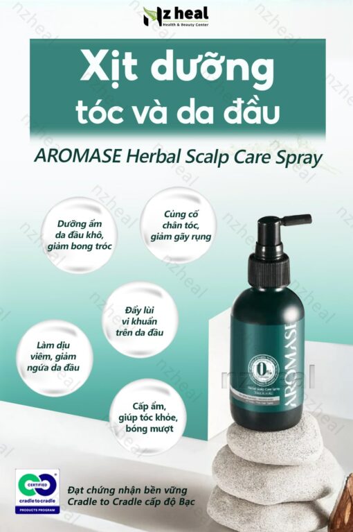 Xịt dưỡng tóc và da đầu Aromase Herbal Scalp Care Spray 40ml (da đầu khô) 3