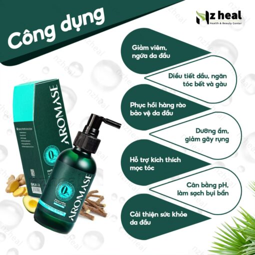 Xịt dưỡng tóc và làm dịu viêm da đầu Aromase Herbal Cooling Scalp Care Spray 40ml (da đầu dầu) 2