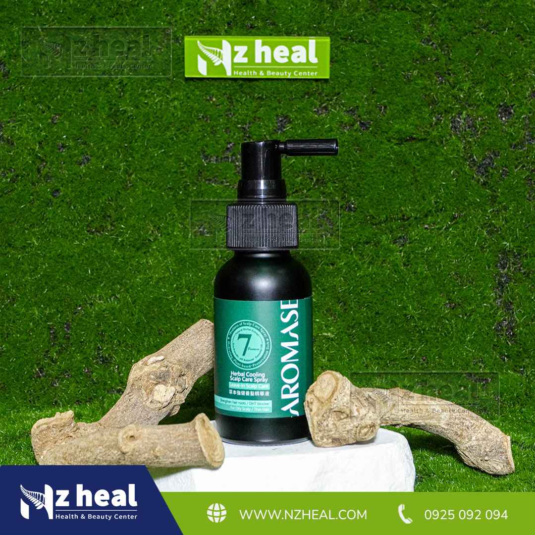 Xịt dưỡng tóc và làm dịu viêm da đầu Aromase Herbal Cooling Scalp Care Spray 40ml (da đầu dầu) 7