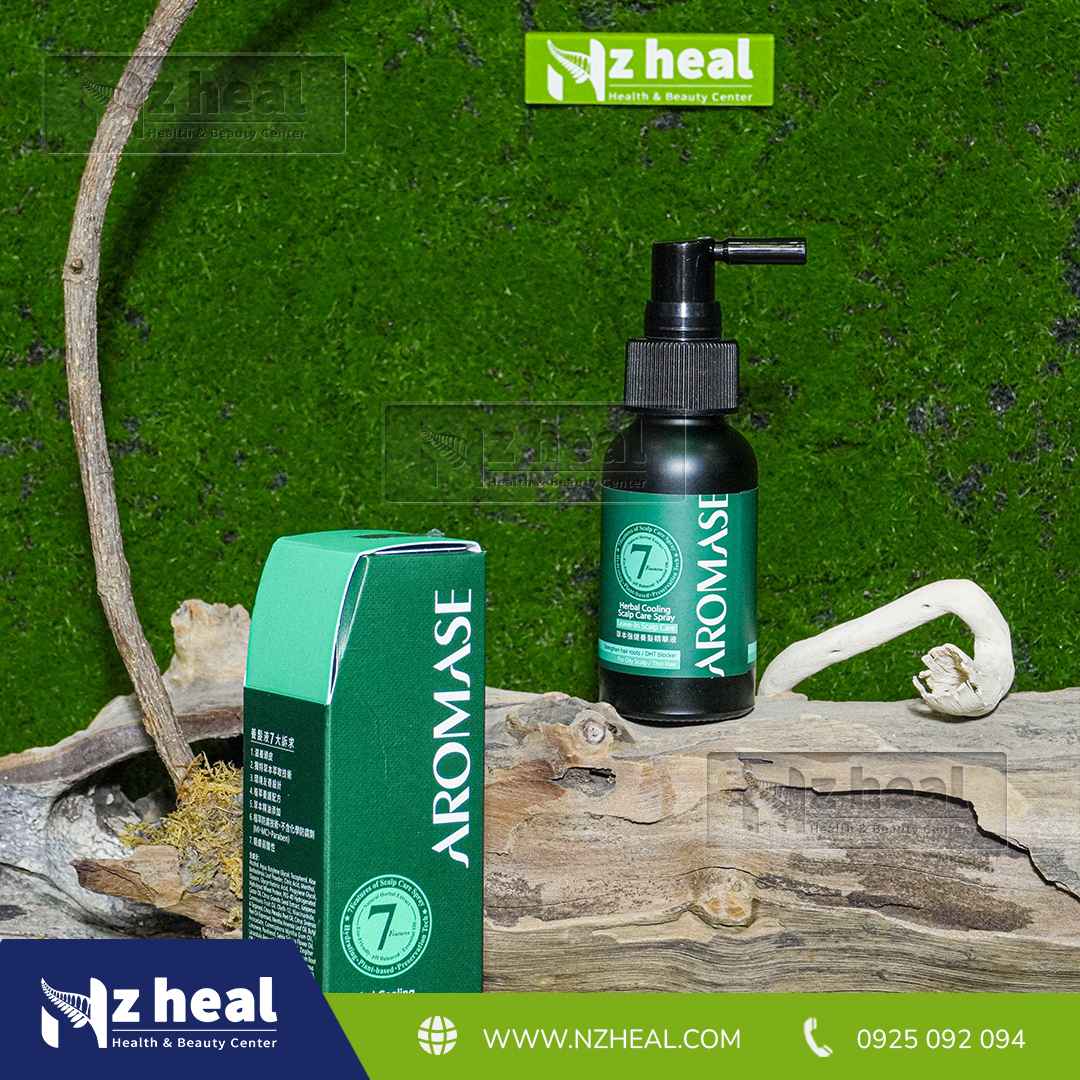 Xịt dưỡng tóc và làm dịu viêm da đầu Aromase Herbal Cooling Scalp Care Spray 40ml (da đầu dầu) 9