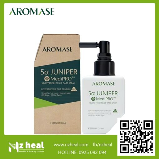 Xịt dưỡng và giảm viêm da đầu chuyên sâu Aromase 5α Juniper MediPRO Simply Fresh Spray 110ml 4-1