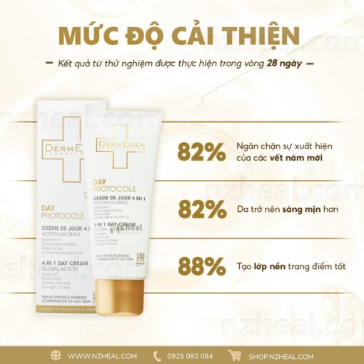 Kem chống nắng 4 in 1 DermEden Day Cream Global Action Combination Skin SPF 50 PA+++ – Da hỗn hợp/ da dầu 3ml 2