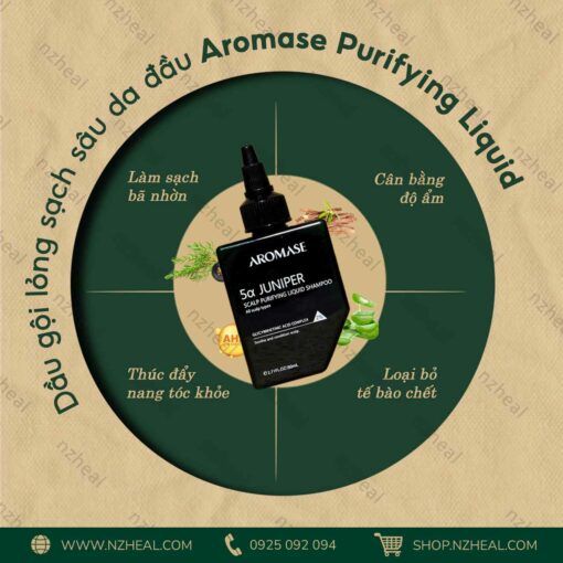 Bộ đôi dầu gội Aromase sạch gàu nhờn: Purifying Liquid + Oily Balancing 1