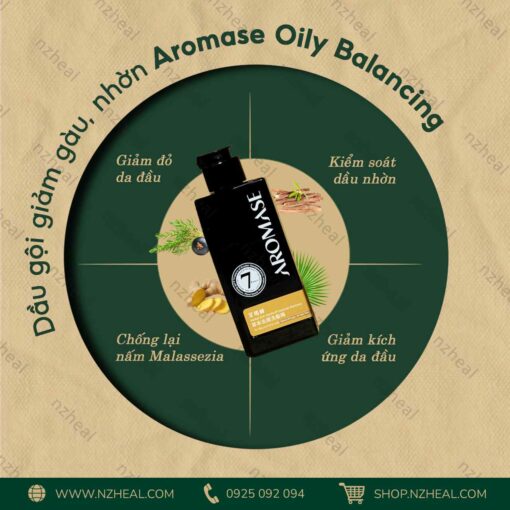Bộ đôi dầu gội Aromase sạch gàu nhờn: Purifying Liquid + Oily Balancing 5