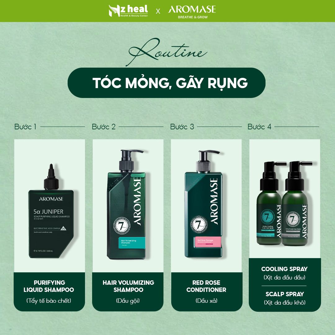 Bộ đôi dầu gội Aromase ngăn rụng, giúp mọc tóc: Purifying Liquid + Hair Volumizing
