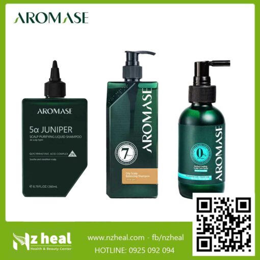 Bộ 3 Aromase giảm nhờn bết, ngăn gàu: Tẩy tế bào chết + Dầu gội + Xịt dưỡng 8
