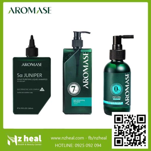 Bộ 3 Aromase giảm rụng, tăng cường mọc tóc: Tẩy tế bào chết + Dầu gội + Xịt dưỡng 5