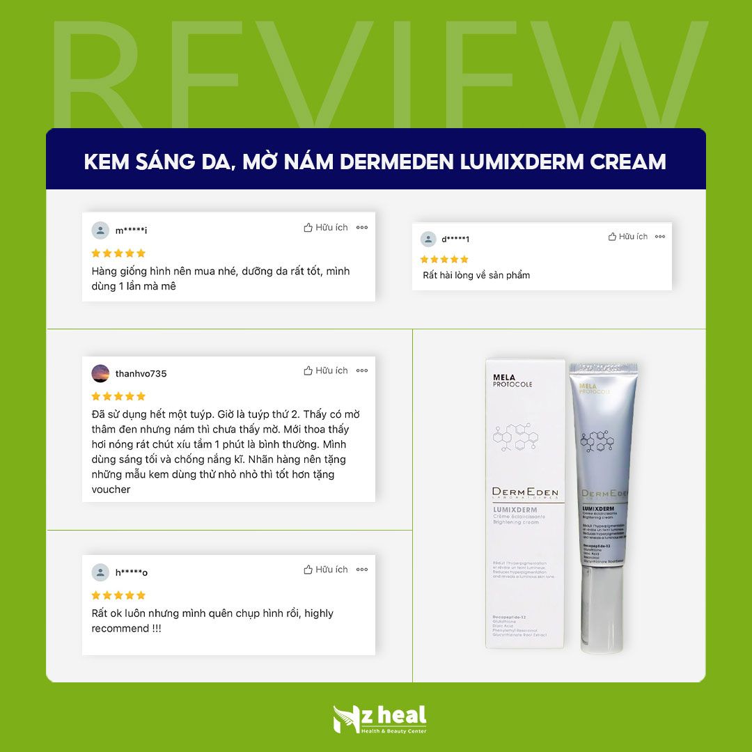 Kem dưỡng sáng da, mờ thâm nám DermEden Lumixderm Brightening Cream 40ml