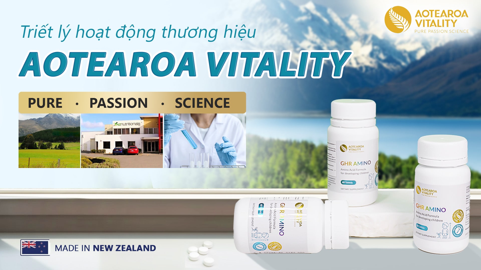 Aotearoa Vitality GHR Amino: Viên uống tăng trưởng toàn diện cho bé (60 viên) 8