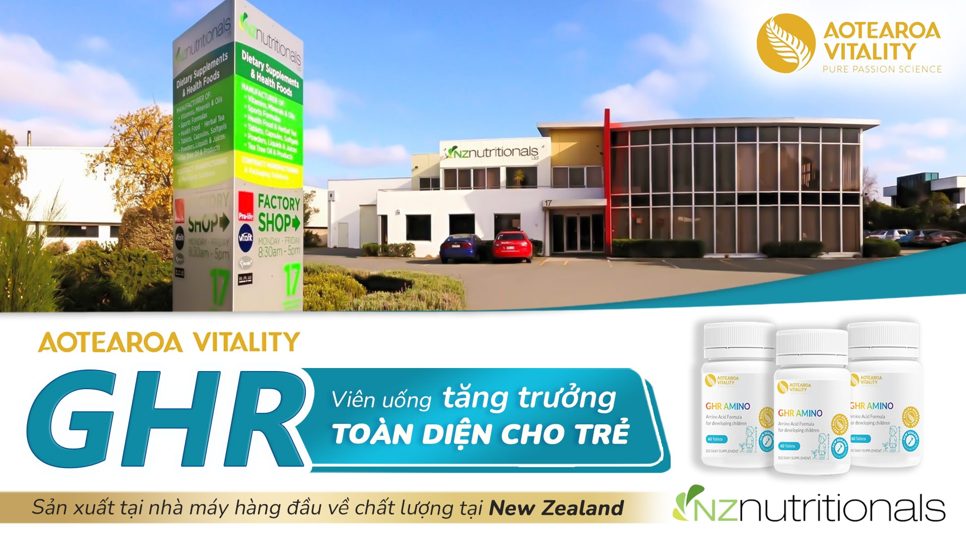 Aotearoa Vitality GHR Amino: Viên uống tăng trưởng toàn diện cho bé (60 viên) 9