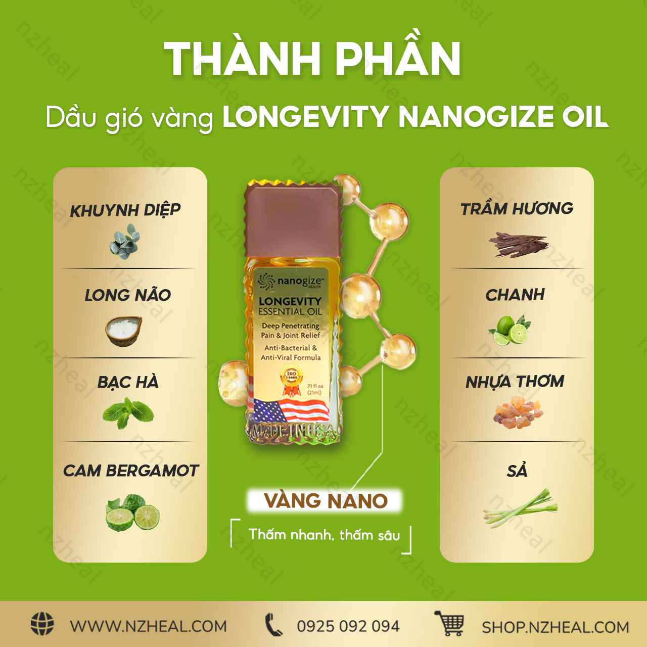 Review Dầu gió vàng Nanogize Longevity: giá bao nhiêu, có thực sự tốt không? 1
