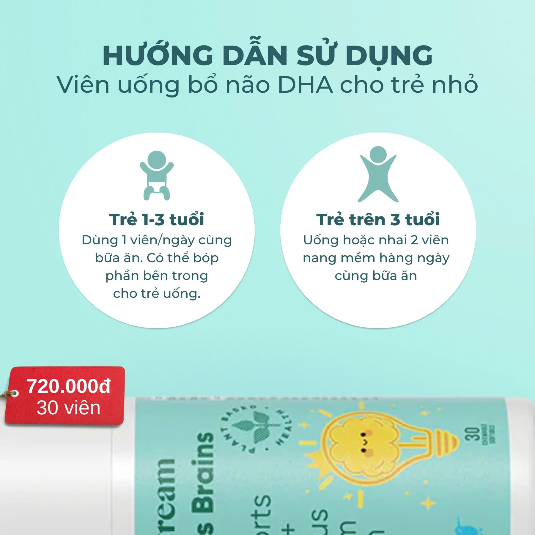 Viên uống DHA phát triển trí não cho bé Lifestream Genius Brains Kids (30 viên) 2