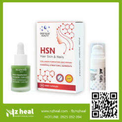 Bộ 3 trị mụn, đẹp da toàn diện: Viên uống HSN + AC Gel BHA 2% + Serum Seasonly Blemish Control 4