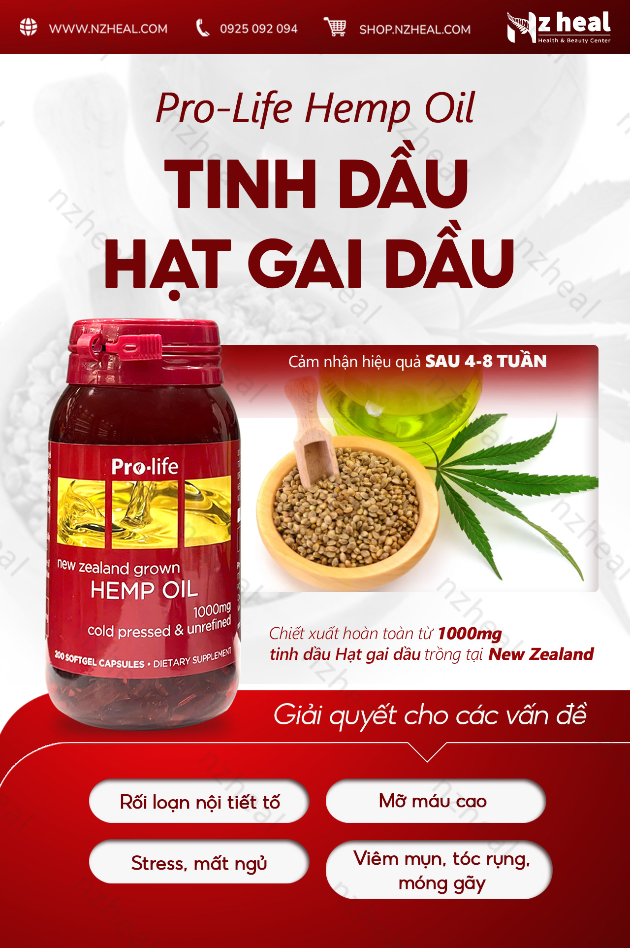 Viên tinh dầu hạt gai dầu bổ sung Omega Pro-Life Hemp Oil (200 viên) 2-1