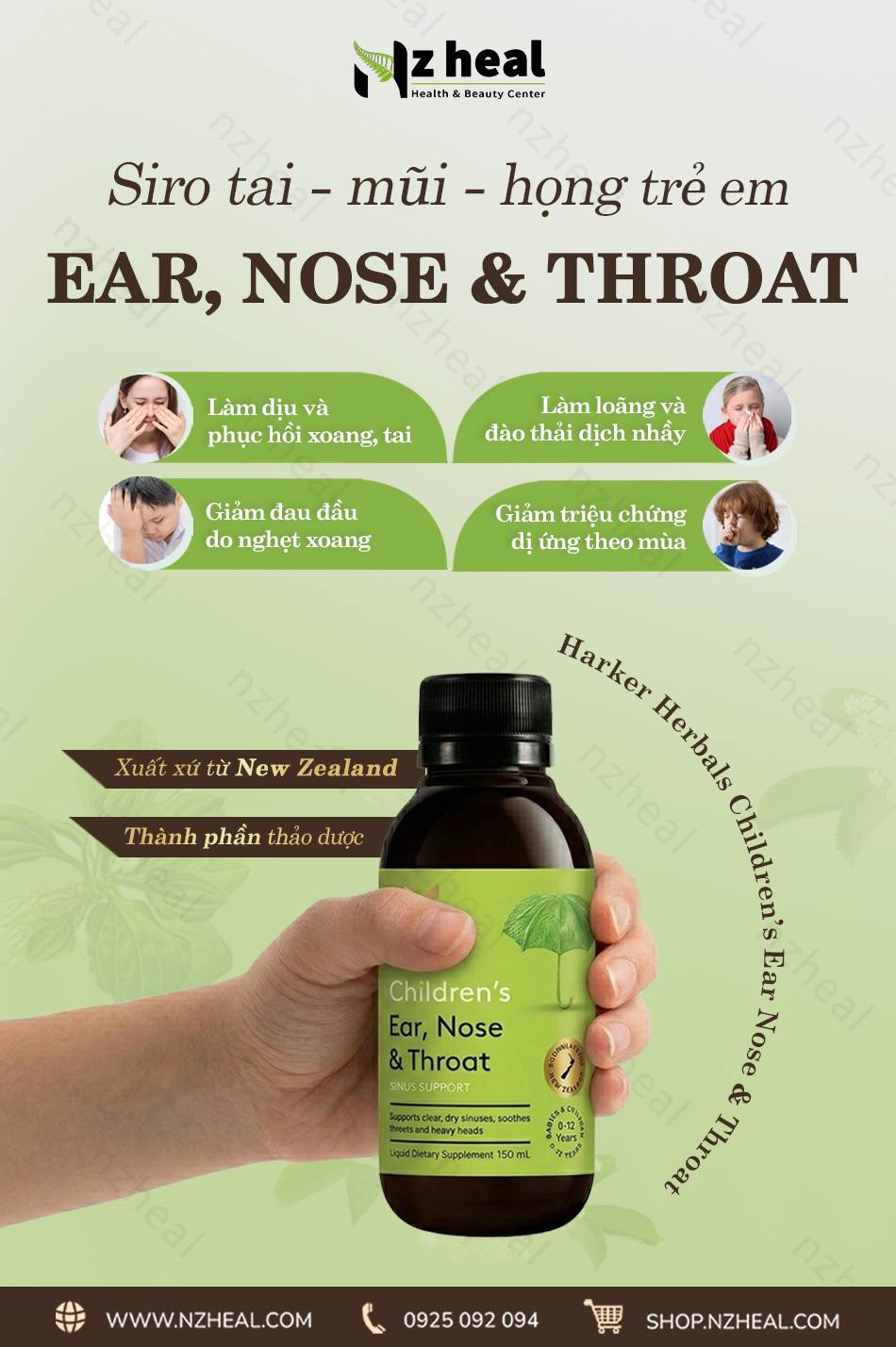 Siro tai mũi họng cho bé Harker Herbals Children’s Ear Nose & Throat 150ml 4