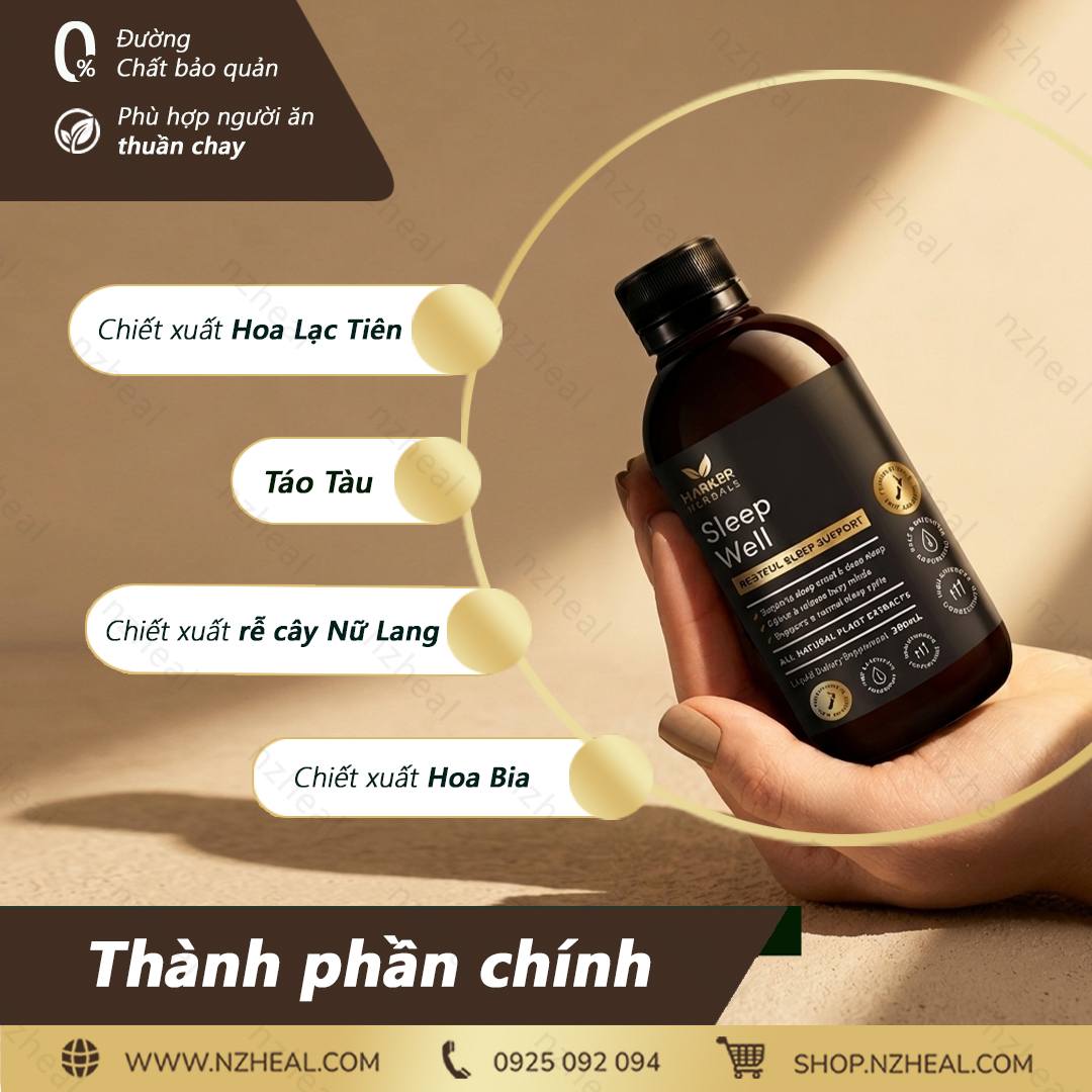 Siro thảo dược ngủ ngon Harker Herbals Sleep Well 200ml 3