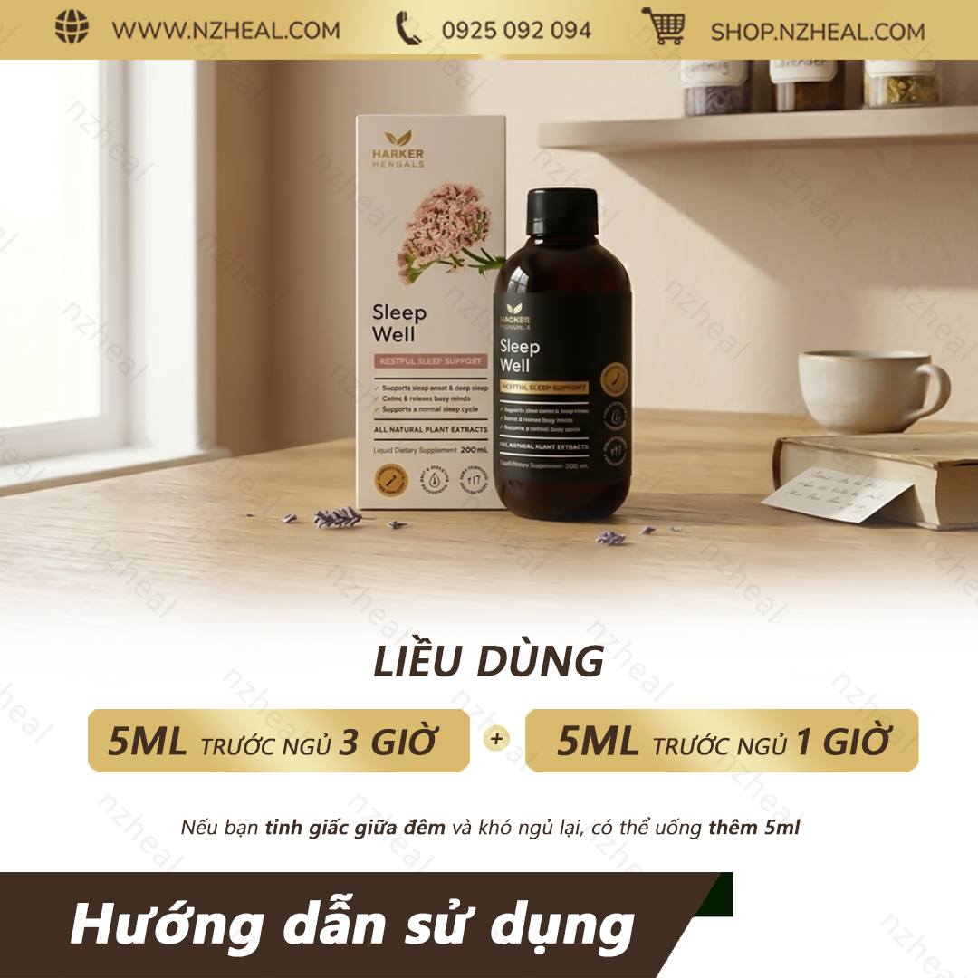 Siro thảo dược ngủ ngon Harker Herbals Sleep Well 200ml