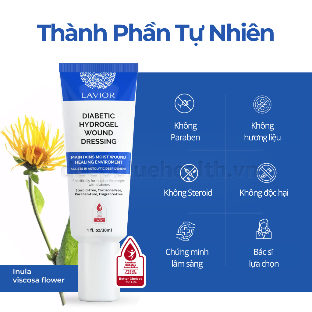 Vết thương tiểu đường lâu lành? Phục hồi nhanh với Lavior Diabetic Hydrogel Wound Dressing
