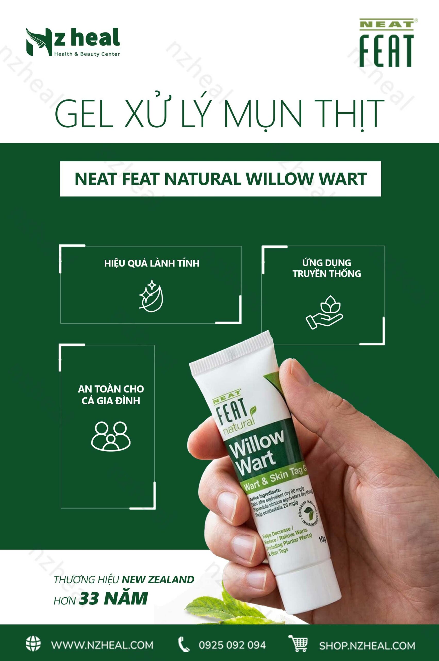 Gel chấm mụn cóc và mụn thịt Neat Feat Natural Willow Wart (10g) 8