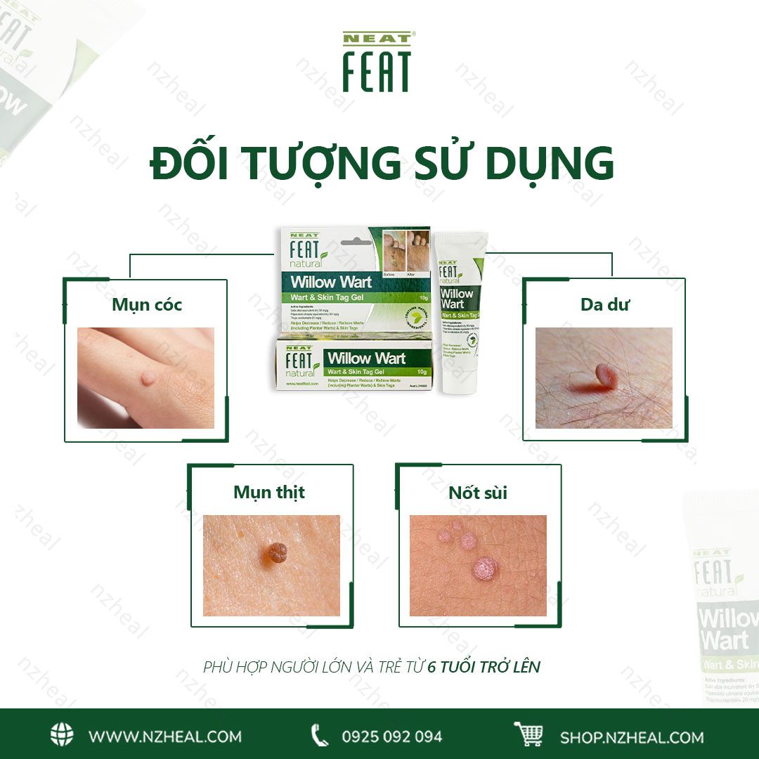 Gel chấm mụn cóc và mụn thịt Neat Feat Natural Willow Wart (10g) 6