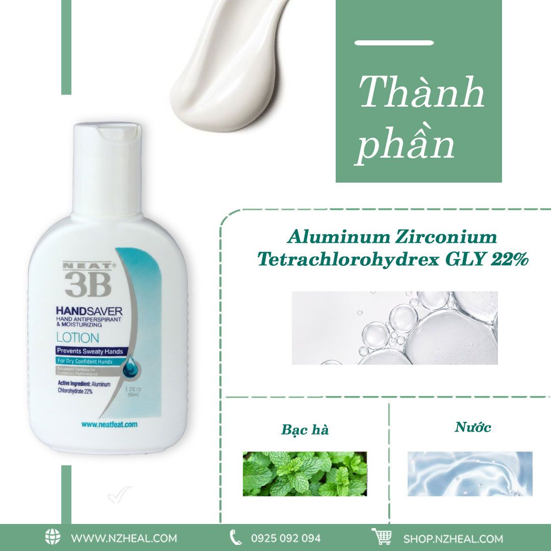 Kem kiểm soát mồ hôi tay Neat Feat Neat 3B Hand Saver Lotion (50ml) 1