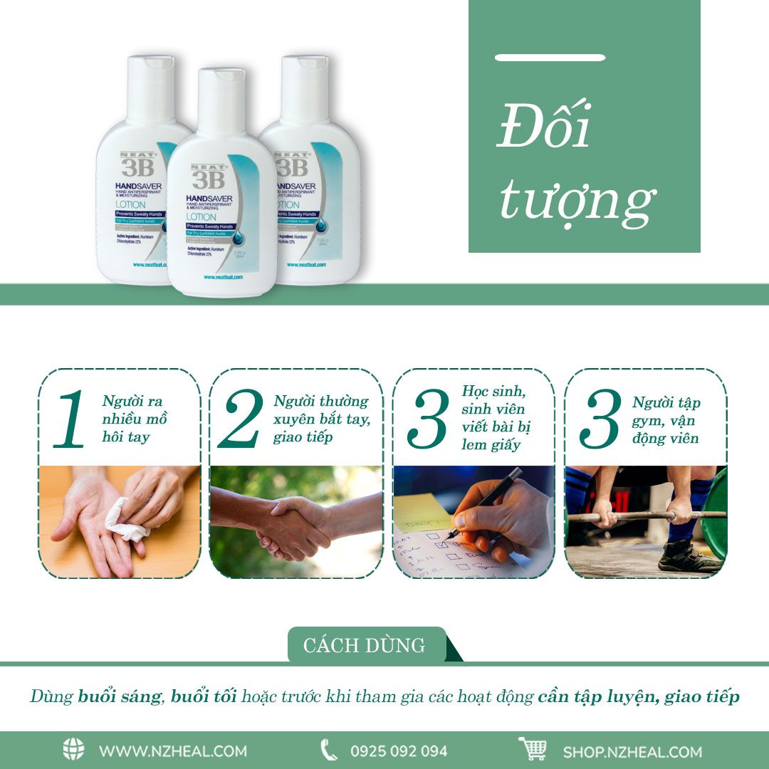 Kem kiểm soát mồ hôi tay Neat Feat Neat 3B Hand Saver Lotion (50ml) 3