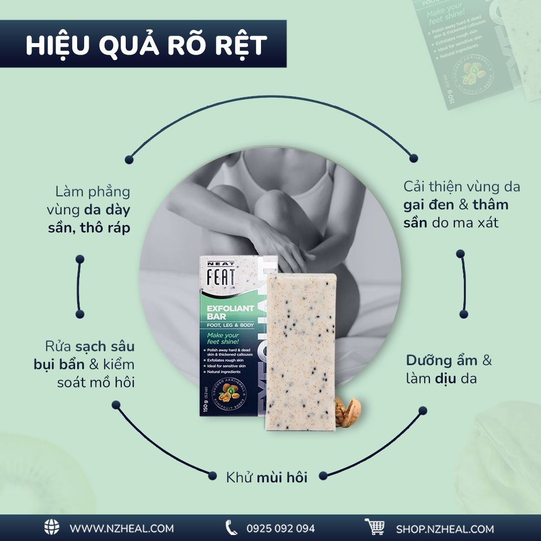 Xà phòng tẩy tế bào chết chân Neat Feat Exfoliant Soap 150g 2
